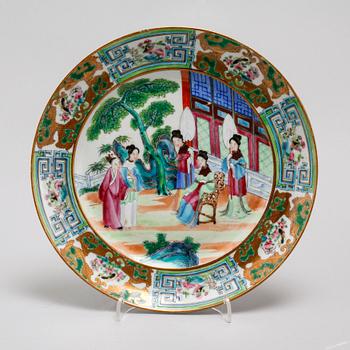 Seven porcelain plates from China, late 19th/early 20th century.