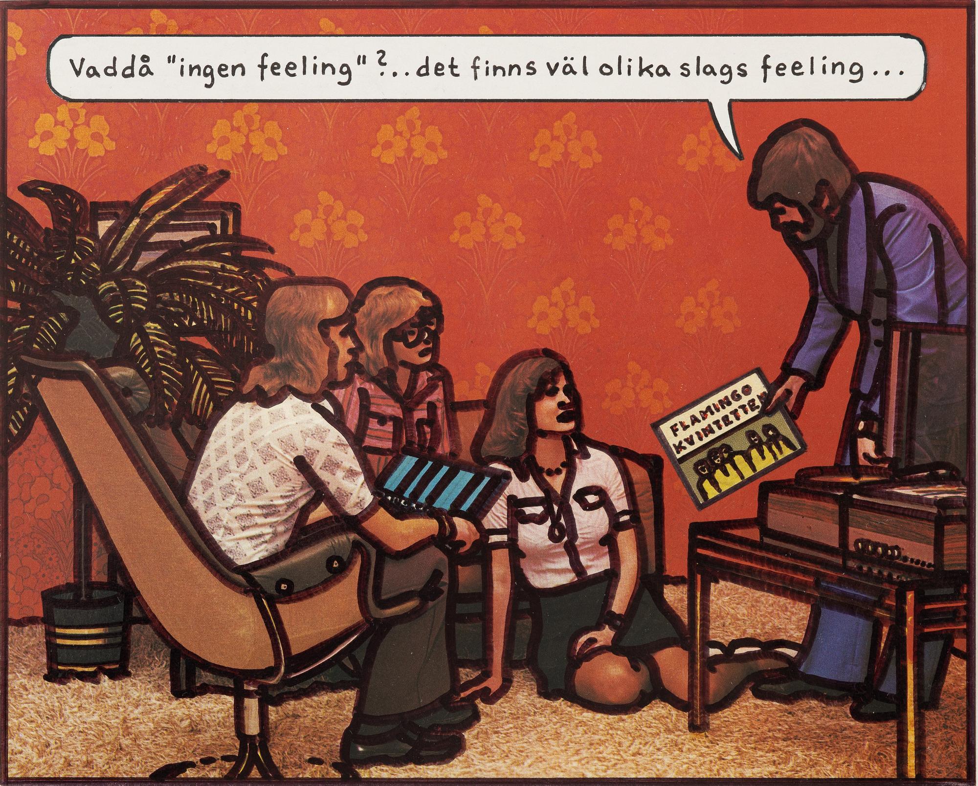 Jan Stenmark, collage, original for lithograph in colours, signed.