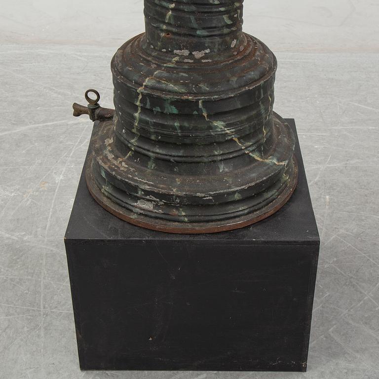 A painted and richly decorated plate garden fountain, late 19th century.