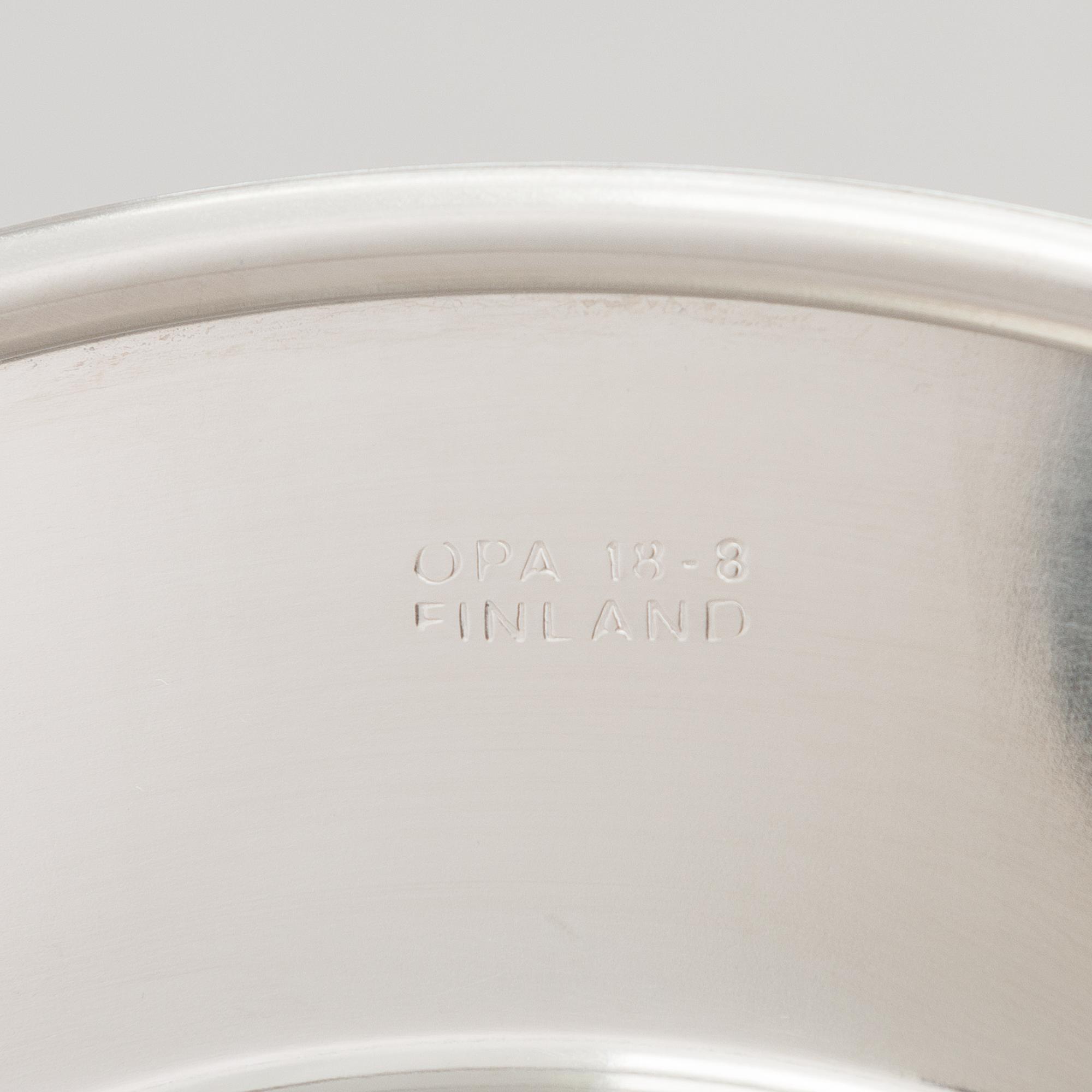 TIMO SARPANEVA, 7-piece stainless steel serving dishes for Opa Ltd.