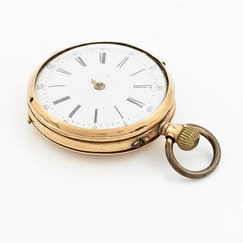 Pocket watch, 14K gold, 31 mm.