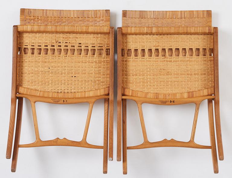 Hans J. Wegner, fåtöljer, ett par "Folding chairs", modell 512, Johannes Hansen, Danmark 1950-60-tal.