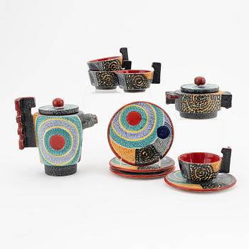 Nicolay Diulgheroff & Tullio d'Albisola, a 1930's six piece tea service produced for Torido Mazzotti.