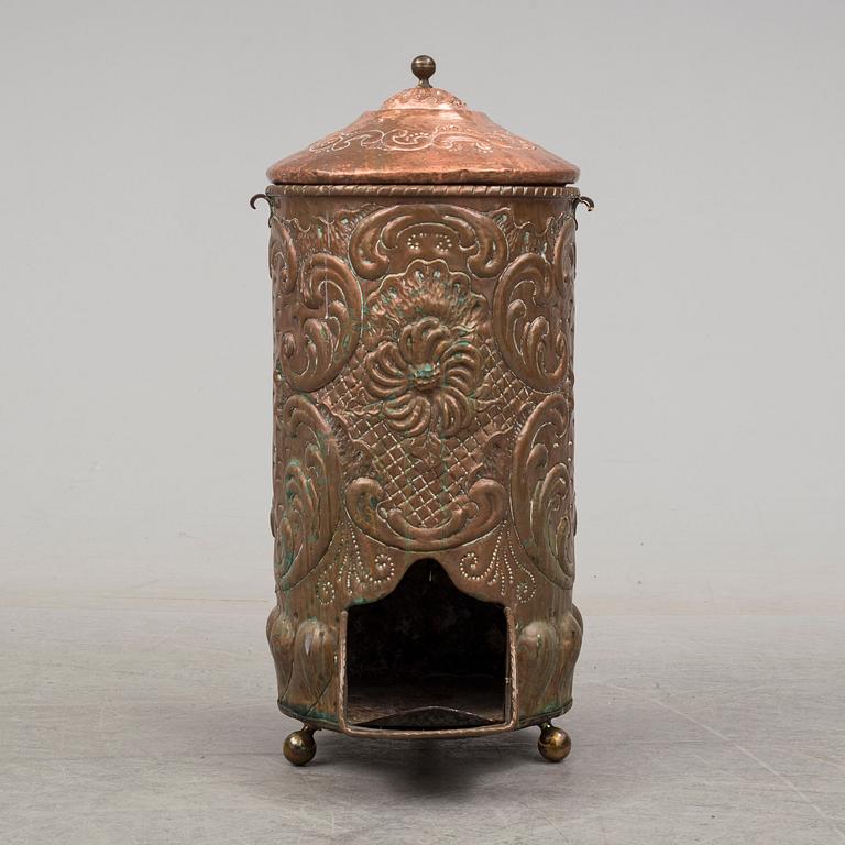 A second half of the 19th century copper coal box.