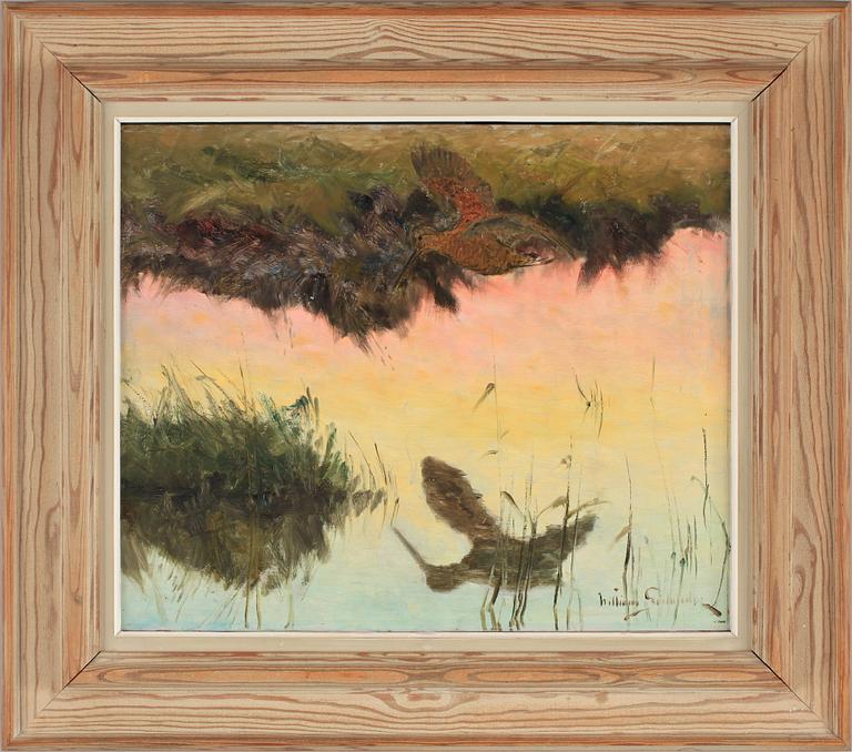 WILLIAM GISLANDER, olja på pannå, sign.