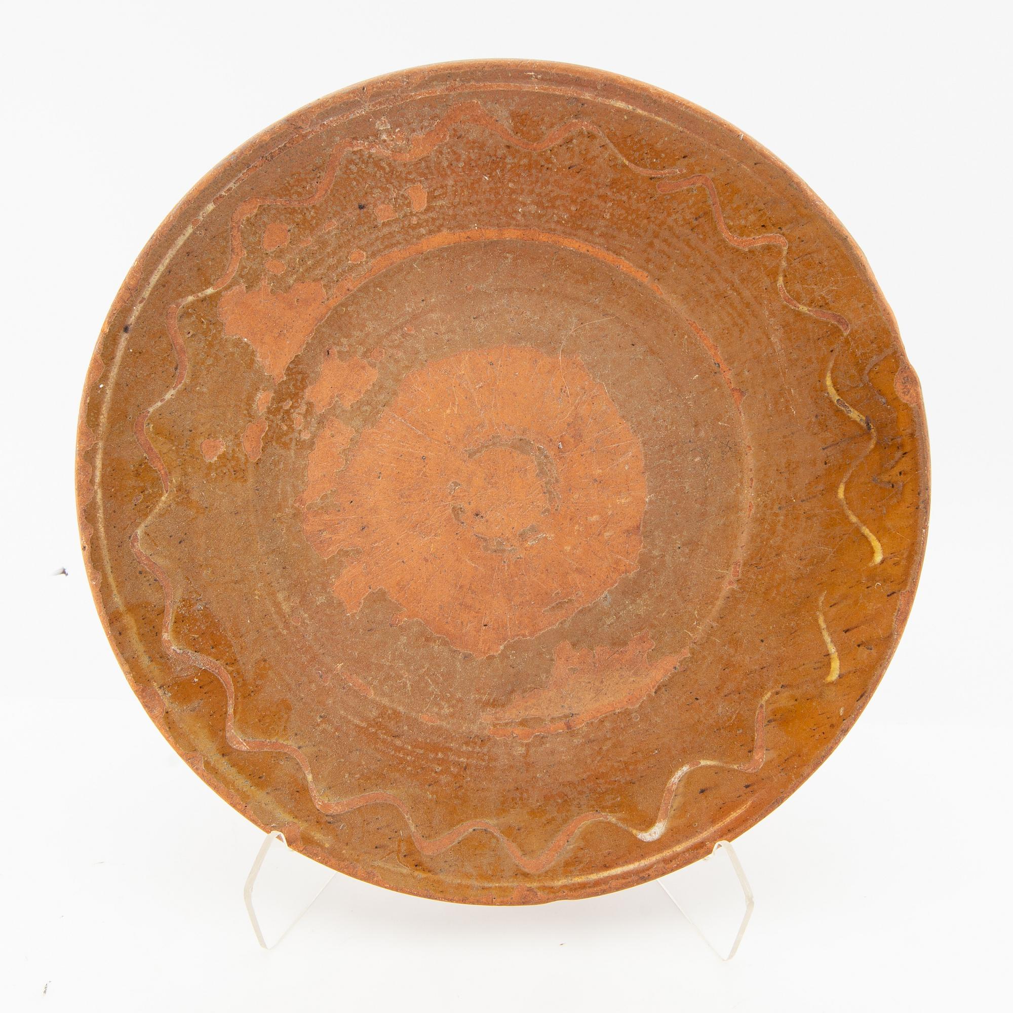 Seven glazed stoneware from Skåne, 20th century.