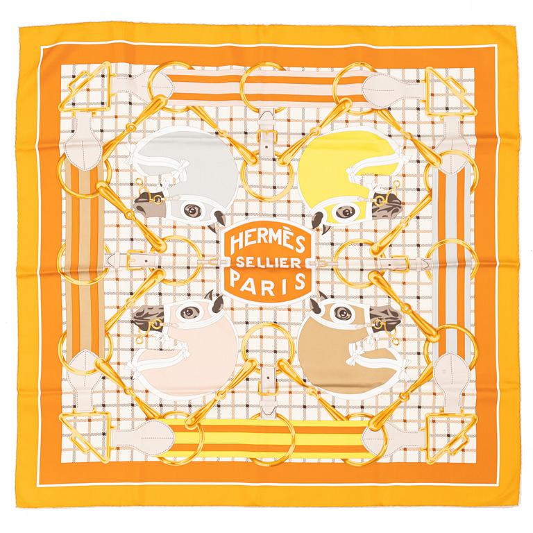 Hermès, a 'Tatersale' silk scarf.