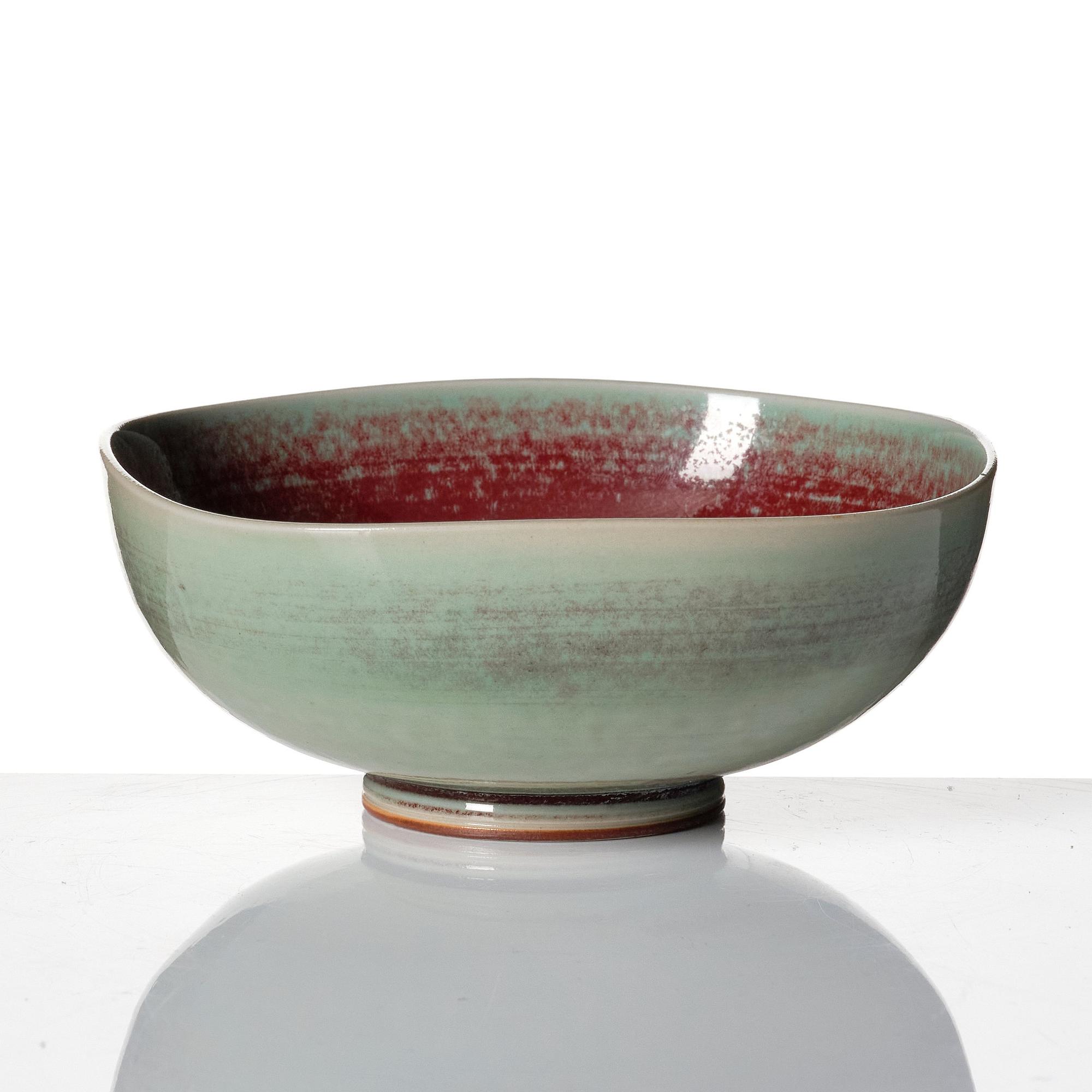 Berndt Friberg, vaser, 6 st och skålar, 3 st, Gustavsbergs studio 1944-47 samt 1960-70-tal.