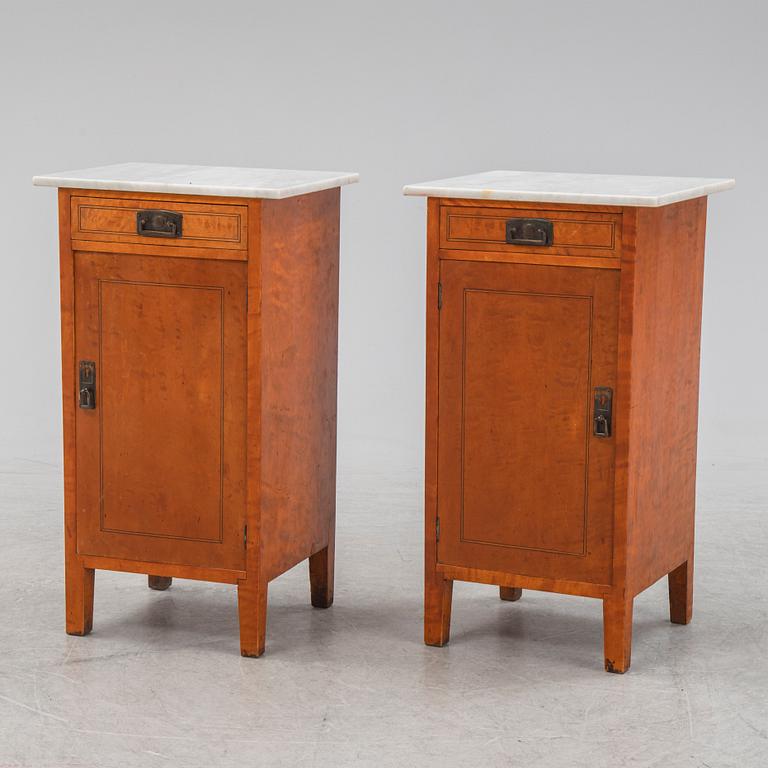 A pair of early 20th century bedside tables.