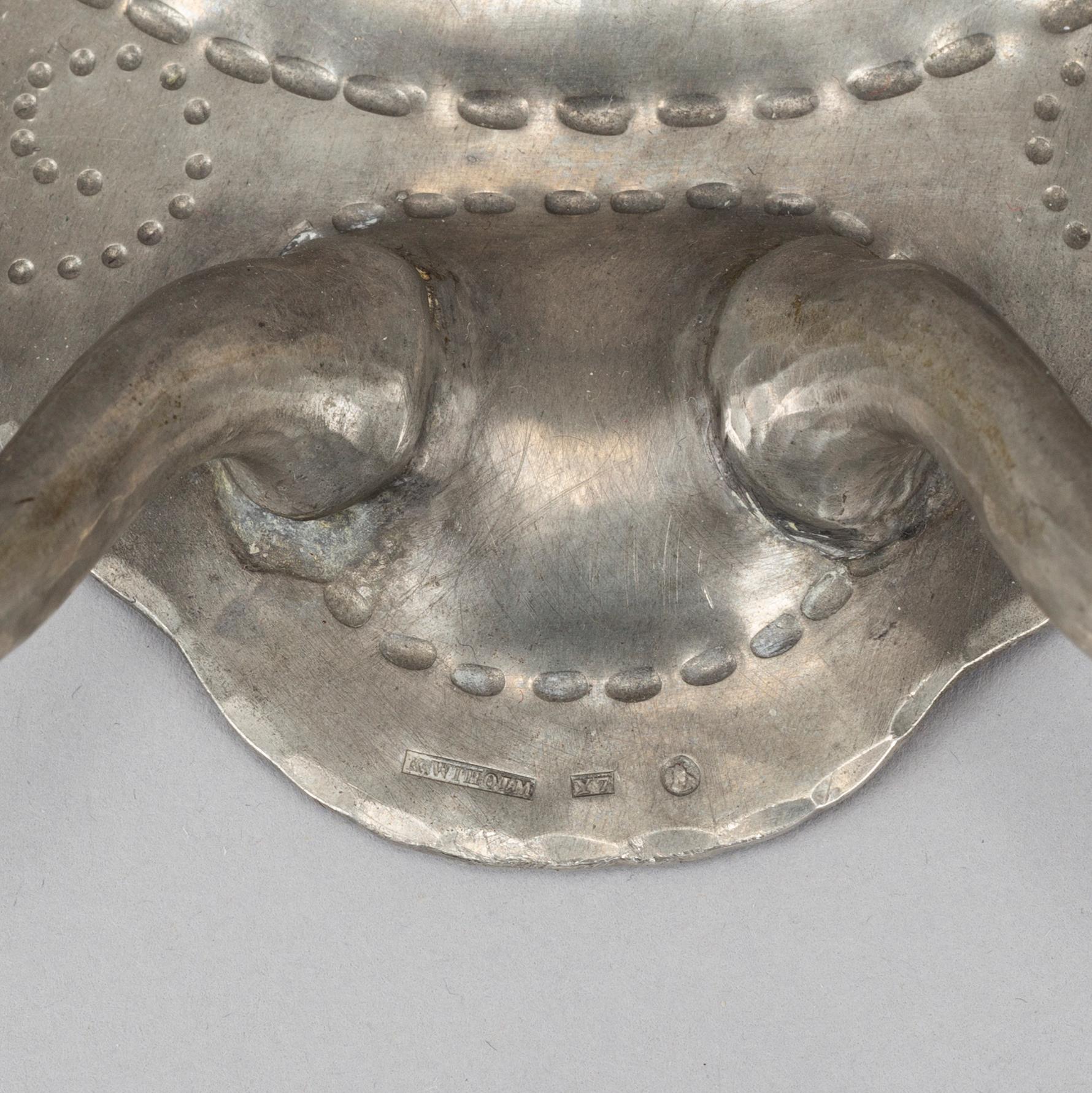 A pair of pewter wall sconces, K Wiholm, Stockholm 1925.