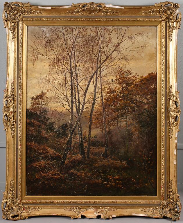 OKÄND KONSTNÄR, olja på duk, signerad H Friswell och daterad 1881.