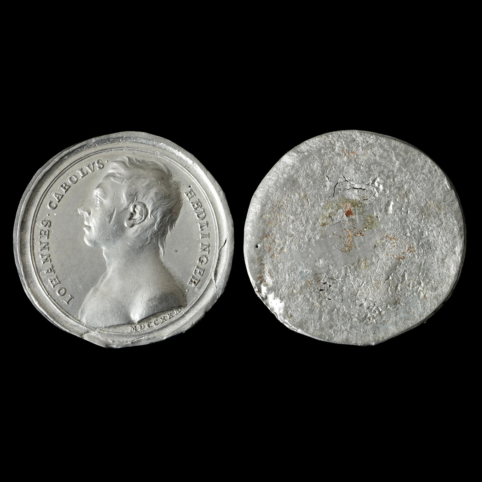 Lot om fyra medaljer: Hedlingers självporträtt,  C M Krell, N von Flüe samt Ph von Stosch.