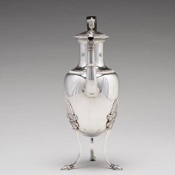 A Swedish 19th century silver coffee-pot, mark of Adolf Zethelius, Stockholm 1824.