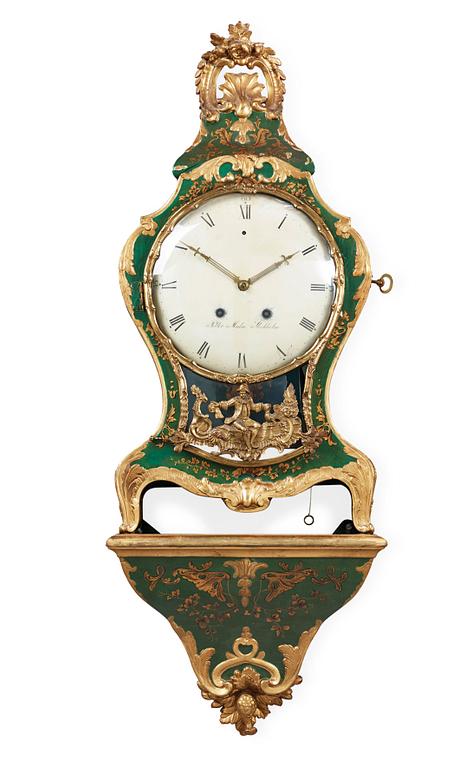A Swedish Rococo 18th century bracket clock by P Malm, master 1766.