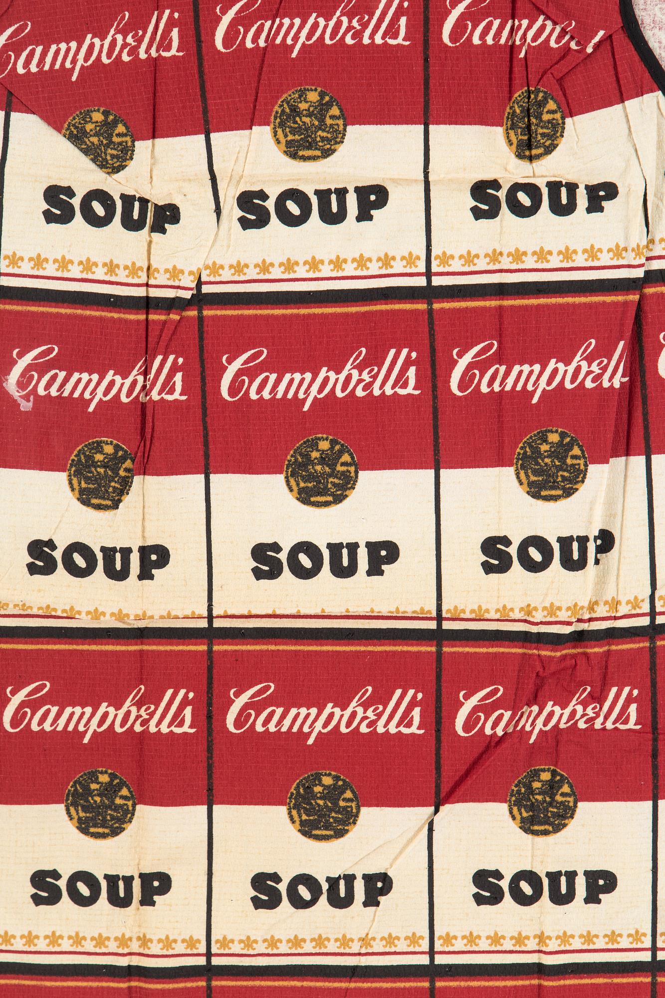 "The Souper Dress", färgserigrafi på bomull/pappersklänning, ca 1965.