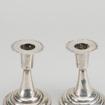 A PAIR OF SILVER CANDLESTICKS SOUTH AMERIKA.