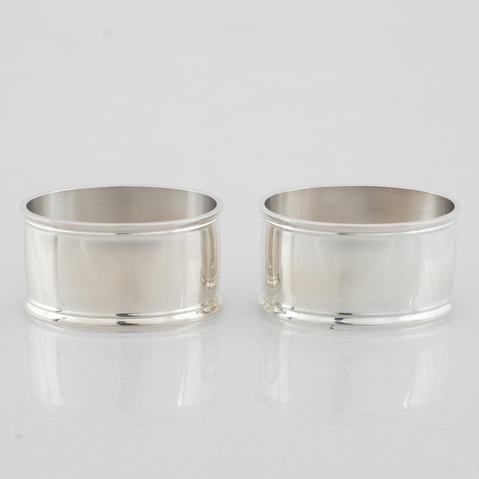 Twelve Sterling Silver Napkin Rings, Koch & Bergfeld, Germany, second half of the 20th Century.