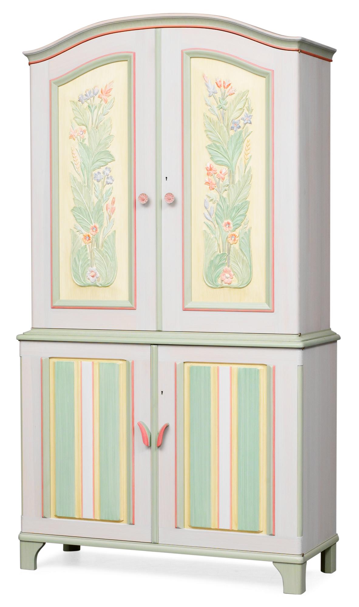 A Carl Malmsten cabinet "Stigberget" with painted and carved decoration.