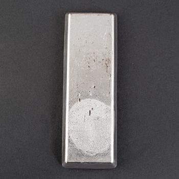 A Swedish fine silver 999,5 ingot from Boliden. Weight ca 1 kg.