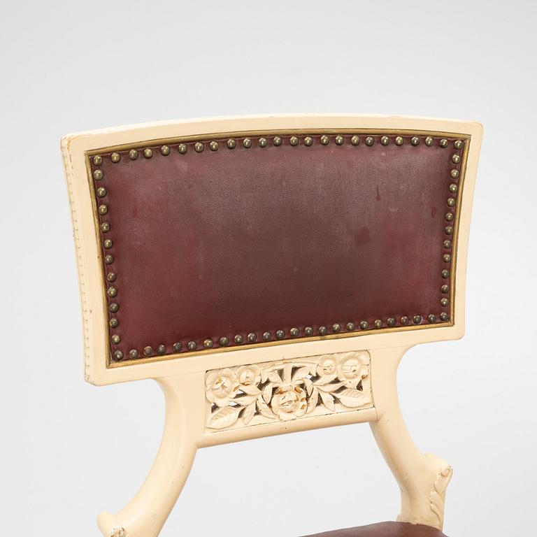 Ferdinand Boberg, a set of four Art Nouveau chairs, Sweden, circa 1900.