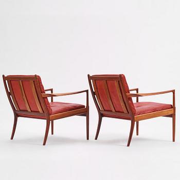 Ib Kofod-Larsen, a pair of rosewood "Samsö" armchairs, Olof Persons Fåtöljindustri (OPE), Jönköping, 1960s.