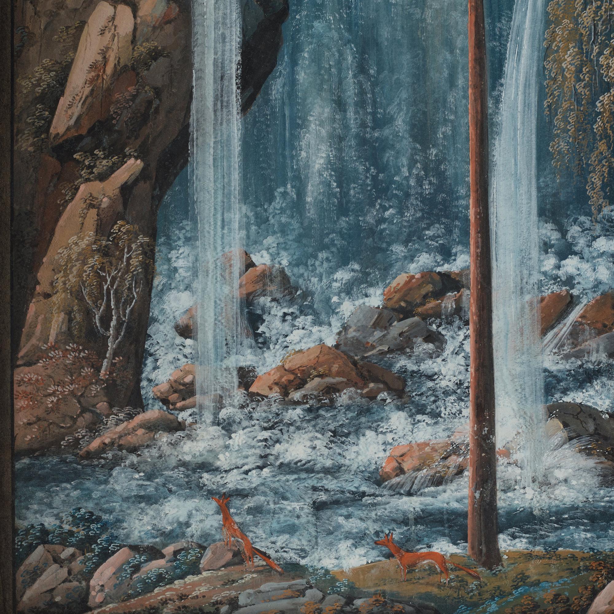 Anders Gustaf von Düben, The waterfalls in Bergpark Wilhelmshöhe, Germany, a pair.