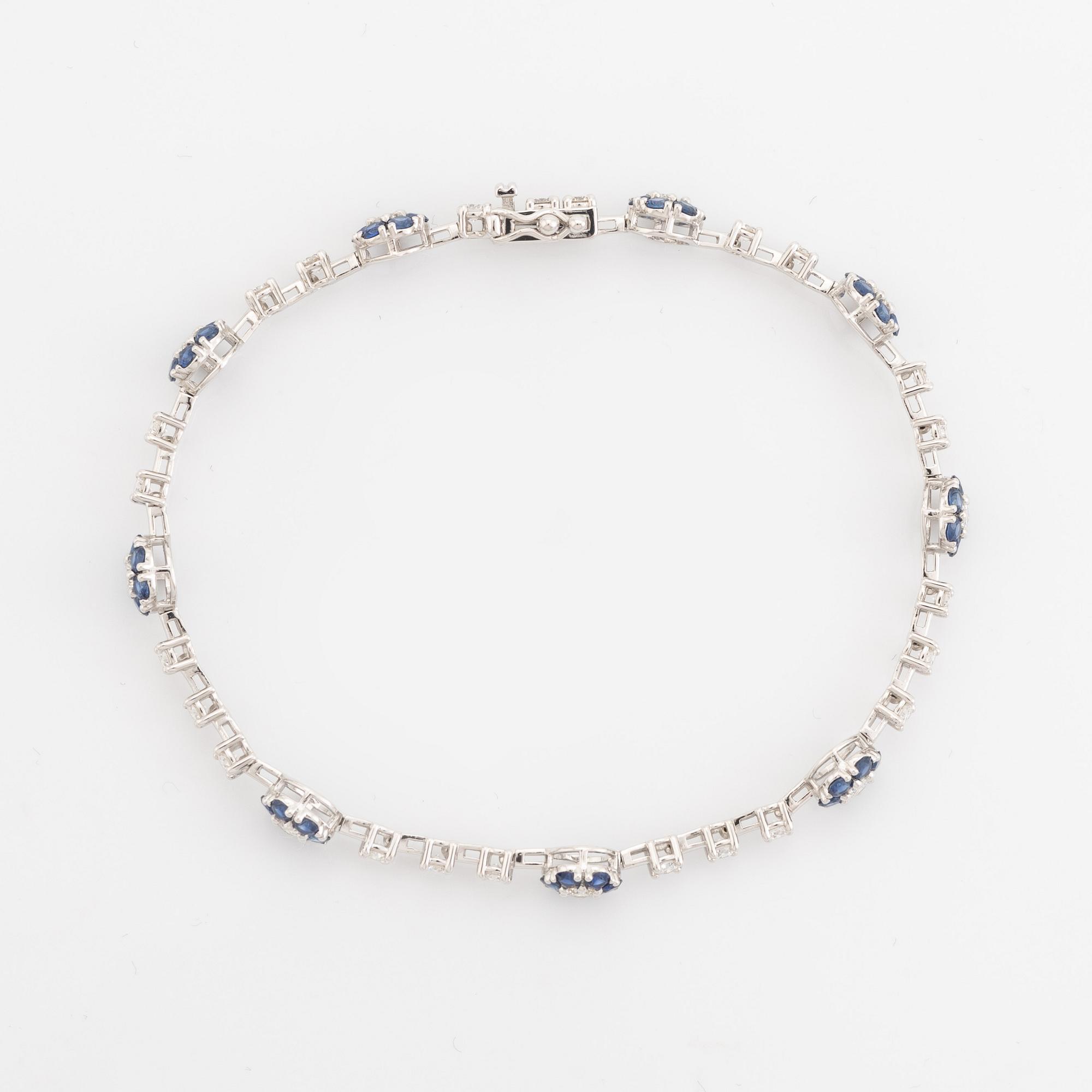 Armband med safirer och briljantslipade diamanter.