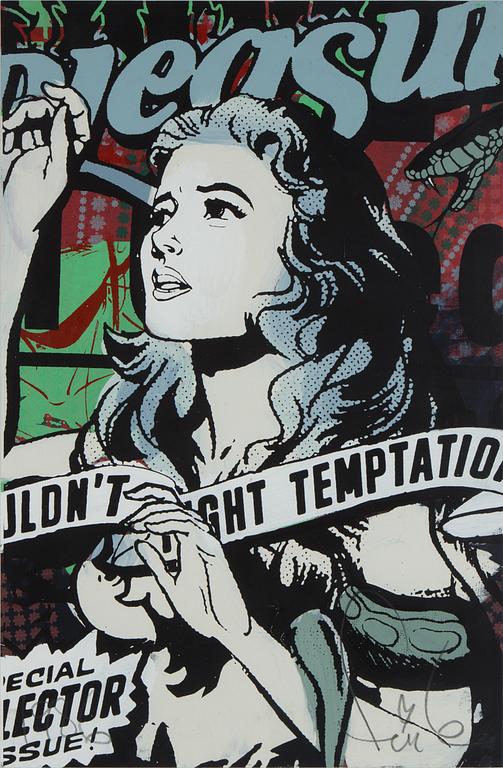 FAILE, mixed media, akryl, silk screen, signerad, märkt 1986, daterad 23:e augusti 2007.