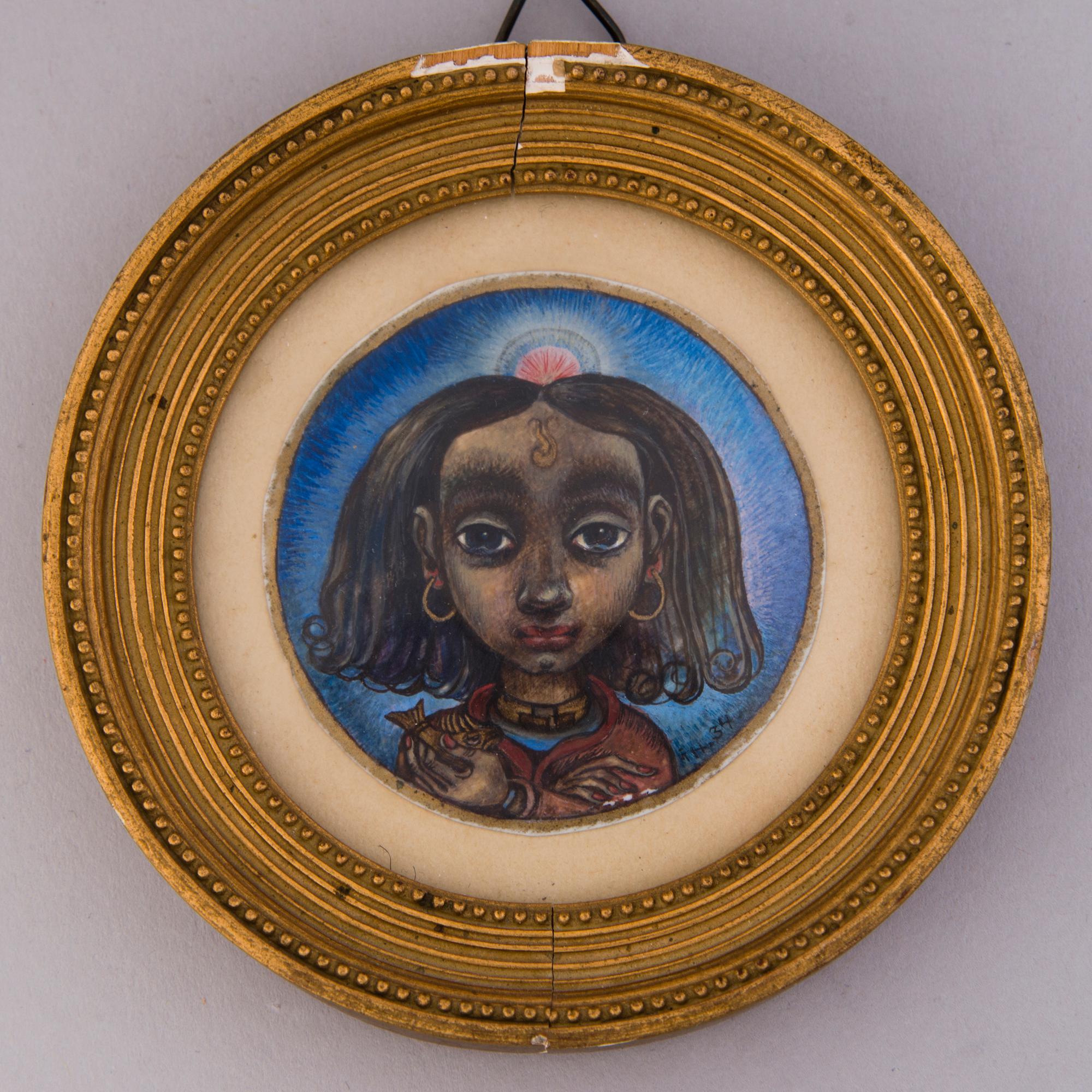 ILONA HARIMA, A miniature gouache painting, signed and dated -34.