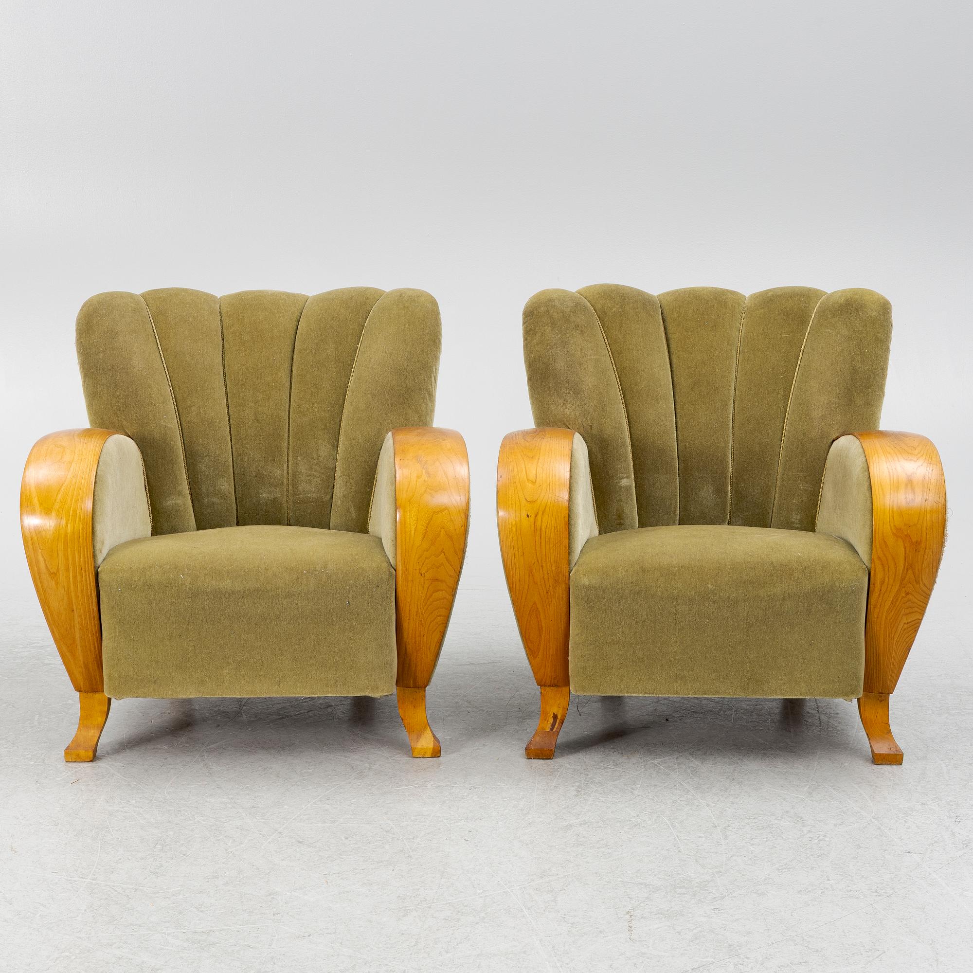 Fåtöljer, ett par, 1940-tal.