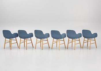 Simon Legald, a set of six armchairs, "Form", Normann Copenhagen, Denmark.