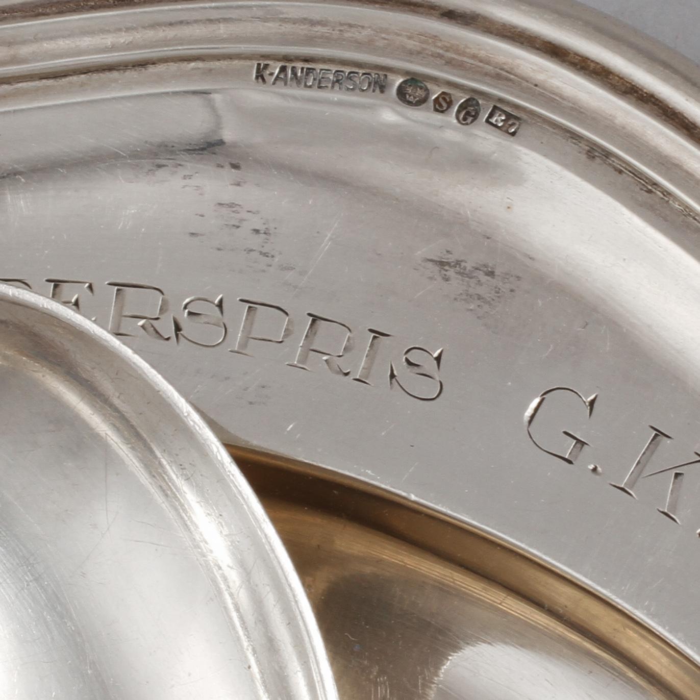PARTI SILVER, 7 delar, 1900-talets första hälft. Vikt 405 g.