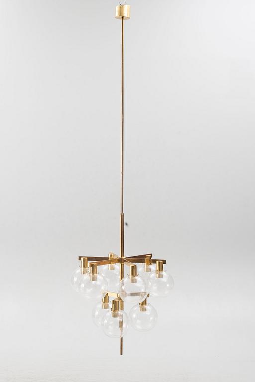 Hans-Agne Jakobsson, an imposing ceiling lamp model "T348/9", Hans-Agne Jakobsson AB, Markaryd, 1960s-70s.