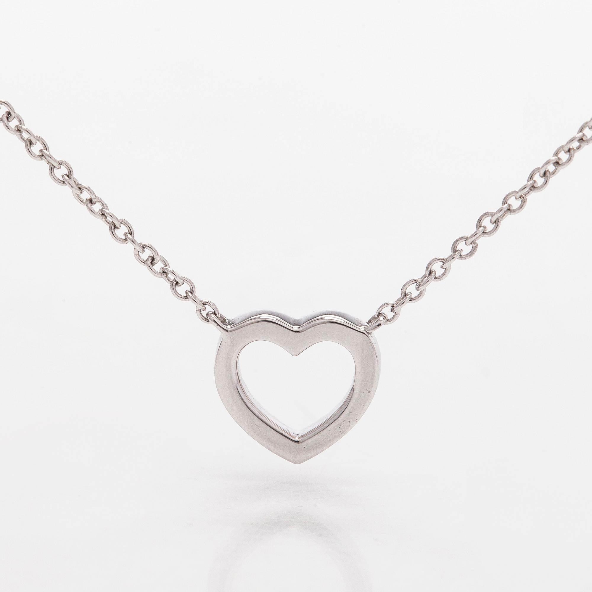 Tiffany & Co, halsband, "Metro Heart", 18K vitguld och diamanter.