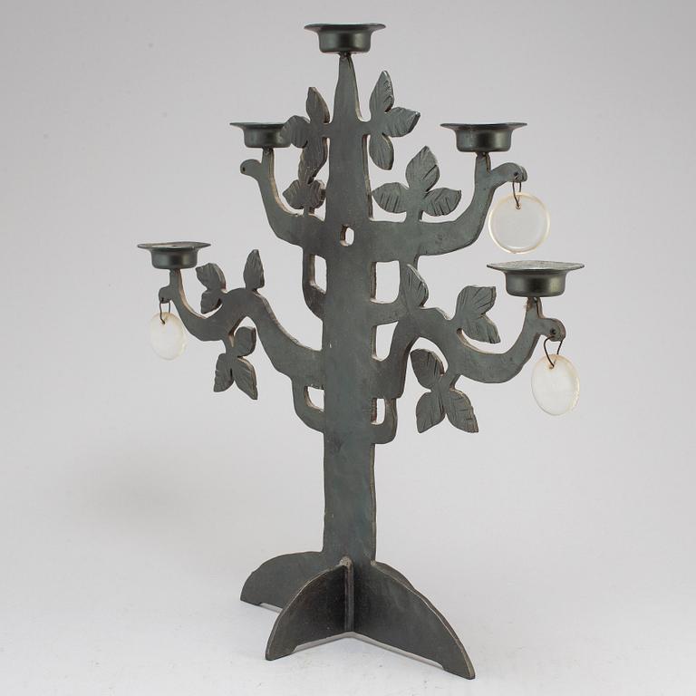 BERTIL VALLIEN, kandelaber, "Livets träd", Boda Smide.