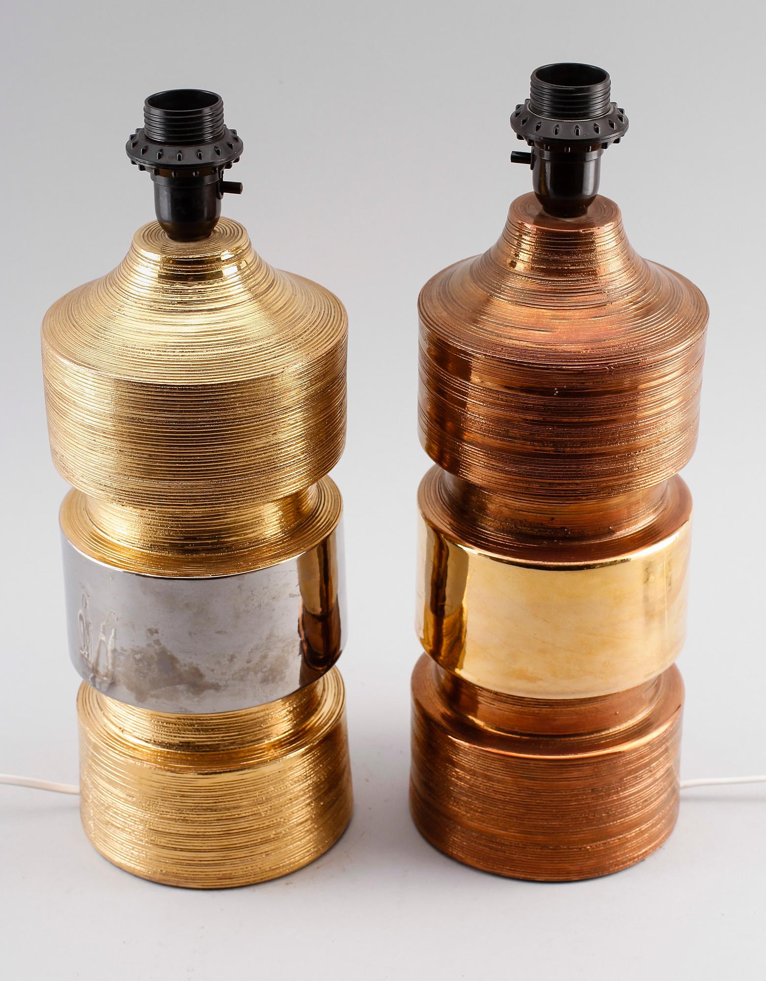 BORDSLAMPOR, 2 st, keramik, Bitossi, Bergboms, 1900-talets andra hälft.