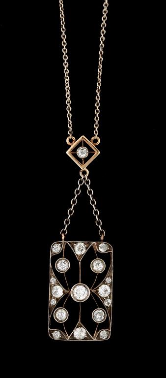 HÄNGSMYCKE, gammelslipade diamanter.