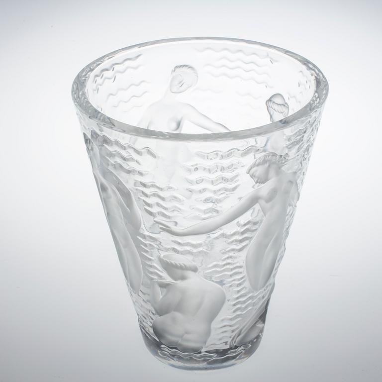 RENÉ LALIQUE, vas, glas, Ondines, sign "Lalique France".