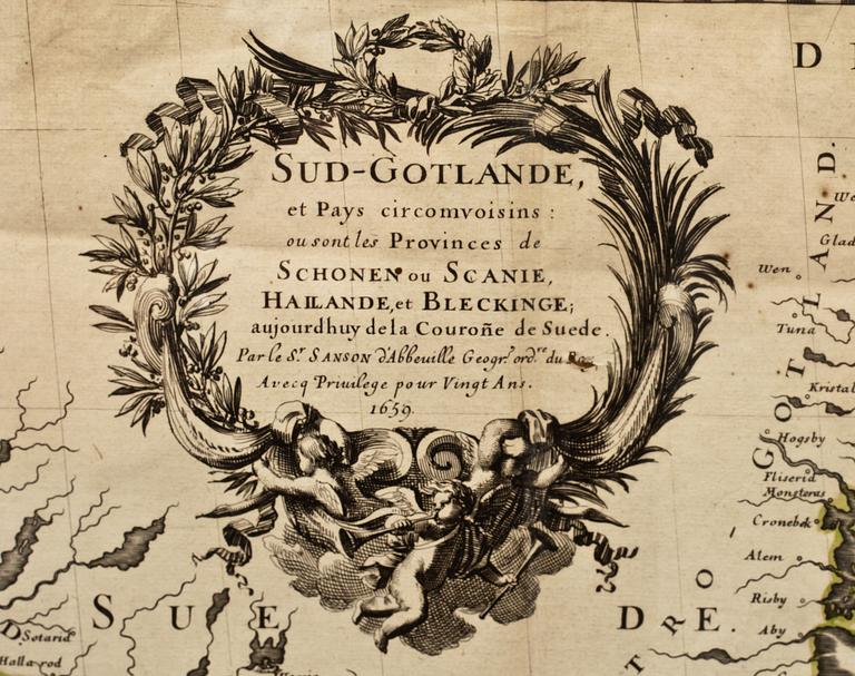 KARTA, Sanson, Syd-Gotlande, 1659.