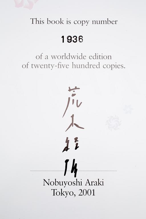 NOBUYOSHI ARAKI, fotobok, "ARAKI", begränsad upplaga om 2500, sign och numr. Taschen Books, cologne, Germany.