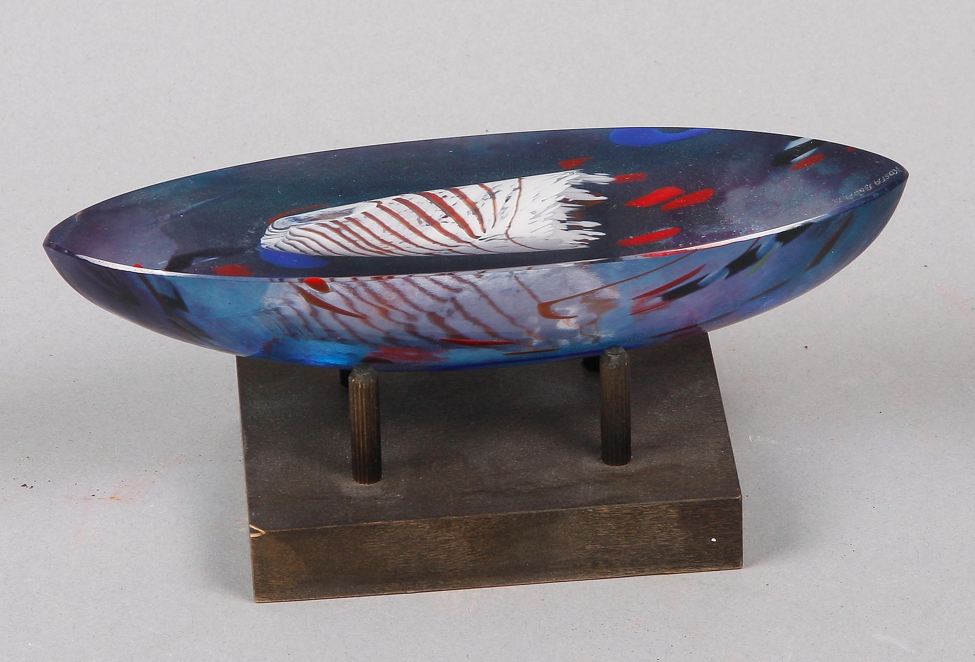 SKULPTUR, glas, Bertil Vallien, Kosta. Sign.