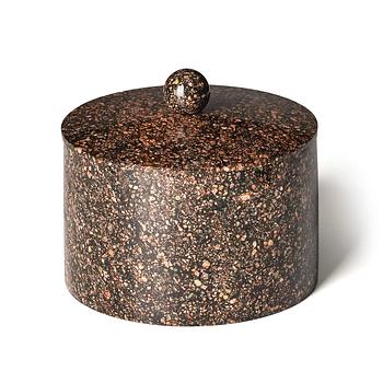 173. An Empire 'Orrlok' porphyry tobacco jar, Älvdalen, Sweden, early 19th century.