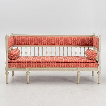 A Gustavian sofa, circa 1800.