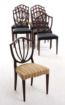 MATSALSMÖBLEMANG, 9 delar, engelsk stil, 1900-talets andra hälft.