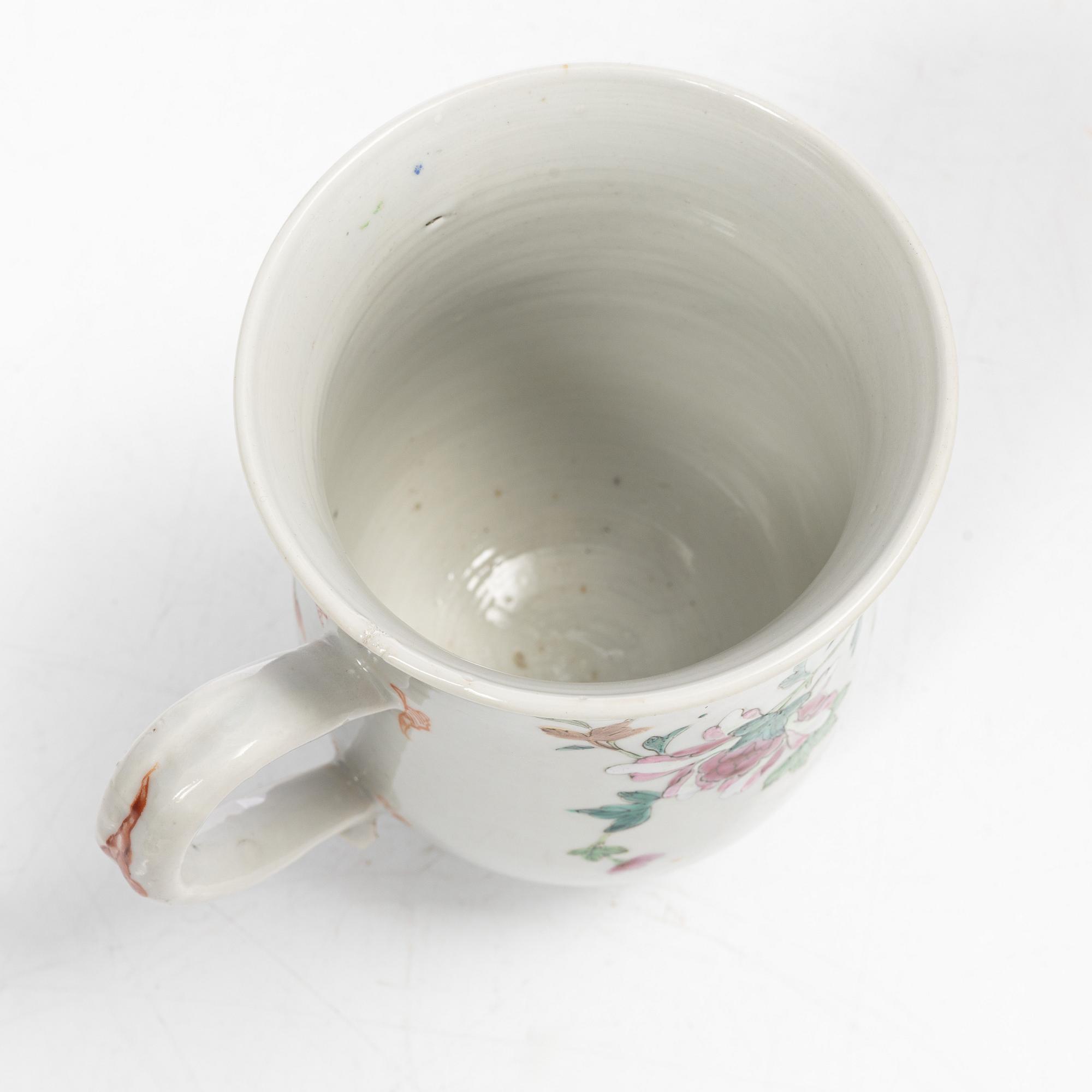 Parti Famille Rose-porslin, 5 delar, kina, Qianlong (1736-95).