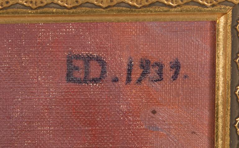 Emil Edvard Danielsson, öljy kankaalle, signeerattu ja päivätty 1939.