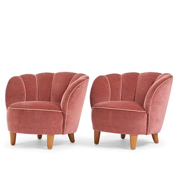 Otto Schulz, a pair of easy chairs, Boet, Gothenburg 1940s.