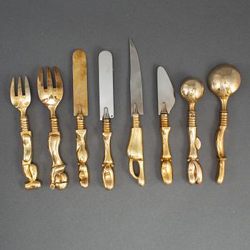 A set of 22 piecec of sculptural cutlery, possibly Italy 20th century.