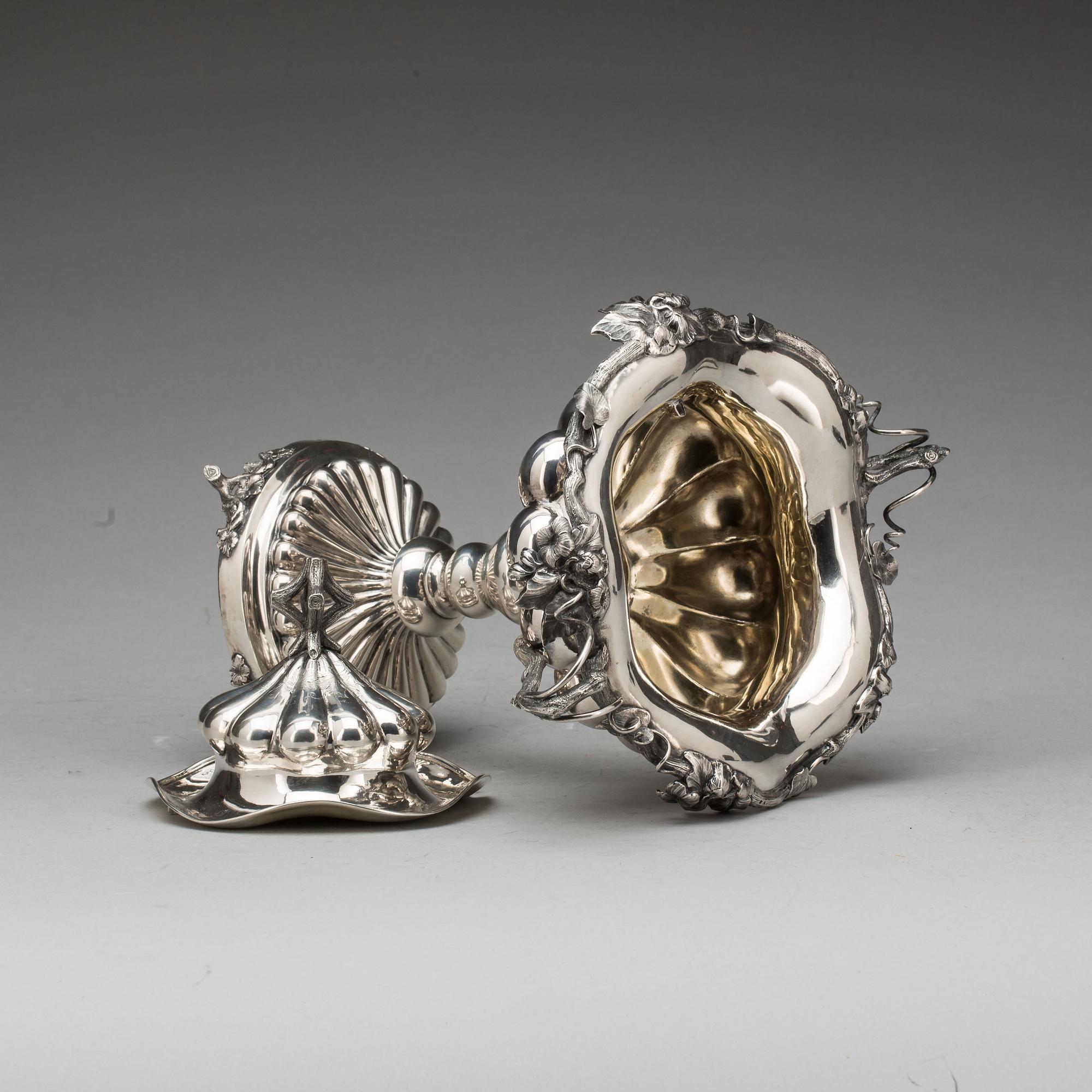 SOCKERSKÅL, silver, Gustaf Dahlgren 1867, Malmö. Ca 940g.