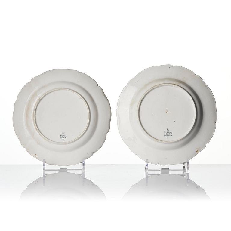 A set of two Nymphenburg plates, Germany, 18th century.
